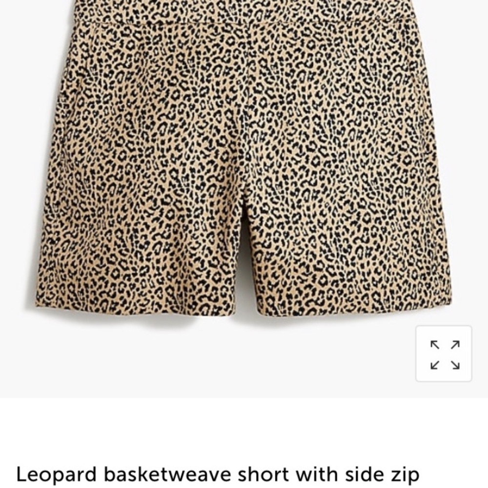 J.Crew leopard cheetah basket weave shorts dressy resort 10 linen nwt retro - Picture 5 of 5